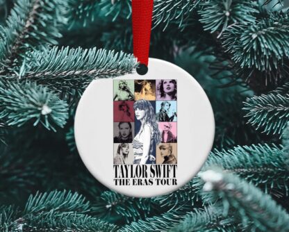 Taylor Tour Faces Christmas Ornament, Personalized with tour date or personal message, Ceramic sublimation ornament
