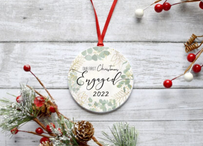 Personalized Engagement Christmas Ornament