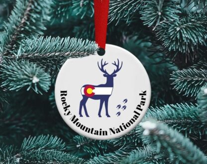 Colorado Flag Deer, Colorado Hunter, Rocky Mountains, Personalized ornament, Adventure, Colorado Mountains