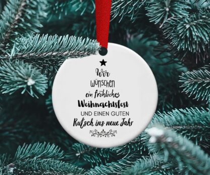 Frohliche Wienachten, ein Gutes Neu Jahr, German Ornament, Personalized Ceramic Ornament