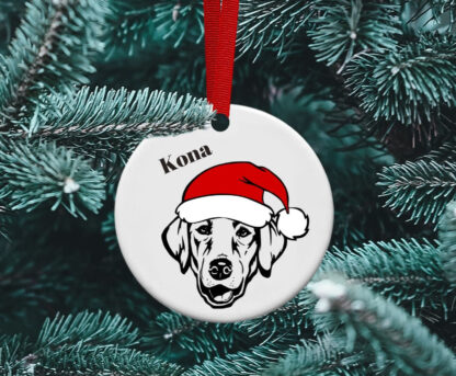 Santa Dog Ornament, Personalized, Labrador, Doxie, Corgi, German Shepherd, Bernese, Frenchie, Bulldog, Pug, Border Collie