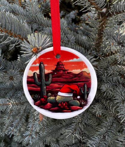 Desert Christmas, Santa Cactus, Arizona, Santa Fe, Moab, Christmas Ornament