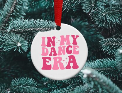 Dancer Era Ornament, Pink or black design personalized ornament, dance gift, Dance Coach Gift Sublimation, Ceramic ornament