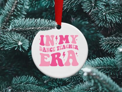 Dance Teacher or coach Ornament, Pink or black design personalized ornament, dance gift, Dance Coach Gift Sublimation, Ceramic ornament