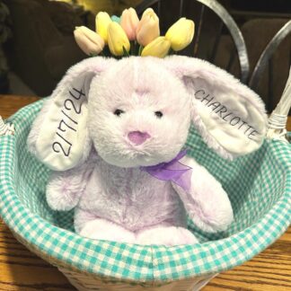 Personalized Bunny, Birthdate Bunny, Easter Bunny, Baby Gift, Easter Gift, Shower Gift, Embroidered Gift