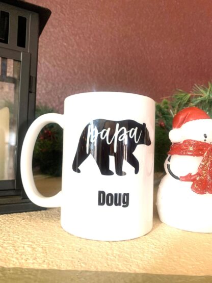 Nana and Papa bear coffee mug, grandchildren paw prints, grandparent gift, coffee lover