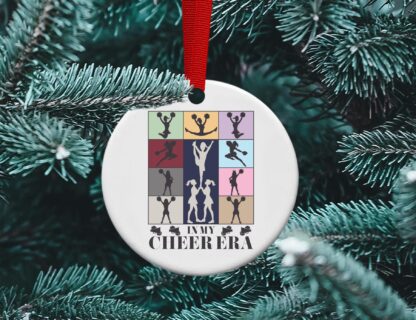 Cheerleading Era Ornament,  personalized ornament, Cheer gift, Cheerleading Coach Gift Sublimation, Ceramic ornament