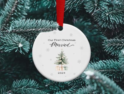 First Christmas Married, first year married ornament, personalized ornament, Wedding Gift