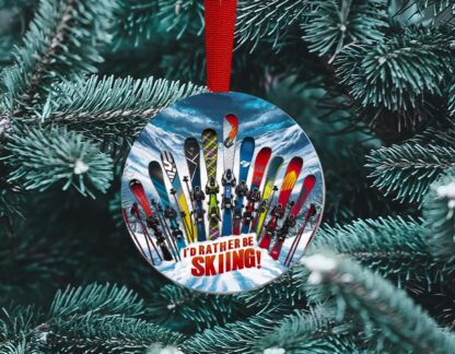 I'd Rather Be Skiing, Ski Ornament, Ski Trip, Aspen, Vail, Steamboat, Copper, Breck, Big Sky, Stowe, Park City, Personalized Ornament